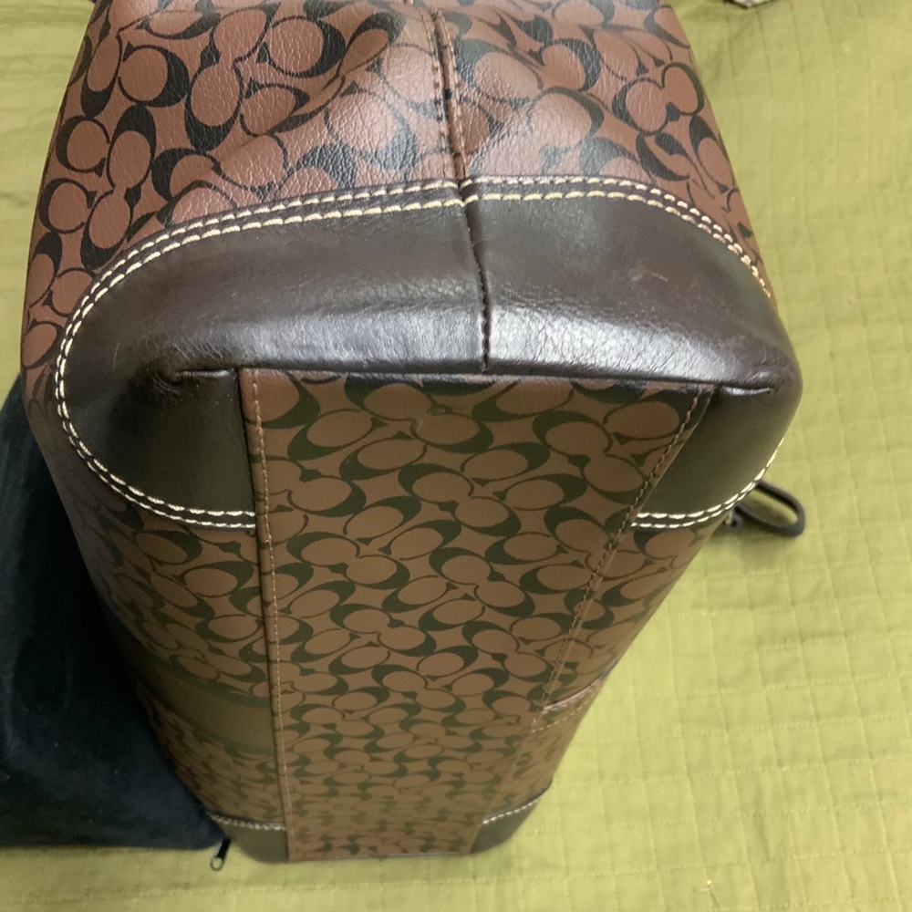 Coach Brown Chelsea Heritage Stripe Diaper Bag - Picture 13 of 15